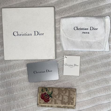 christian dior key holder|dior card holder keychain.